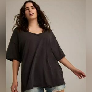 Torrid Festi Cotton V-neck Oversized Dropped Shoulder Tee Size 22|24